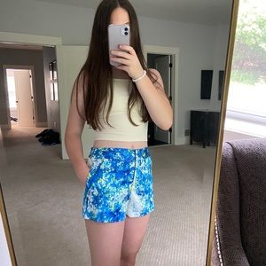 Blue printed shorts